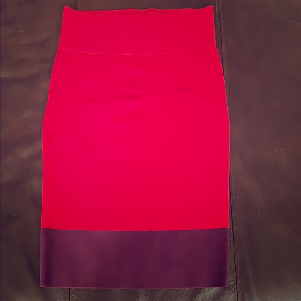 Stretch Pencil Skirt Block Color